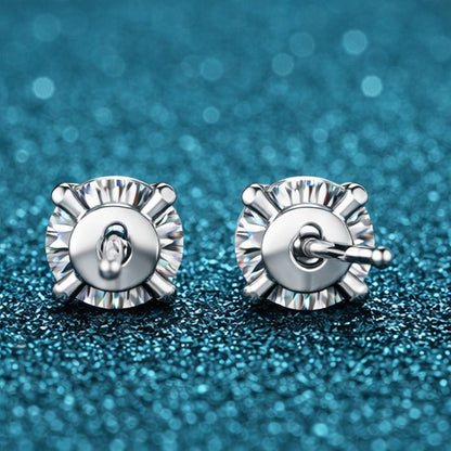 S925 Moissanite Zircon Studs Earrings