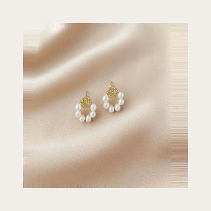Pearl Alloy Bow Earrings – Bow Bloom Nova