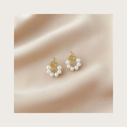 Pearl Alloy Bow Earrings – Bow Bloom Nova