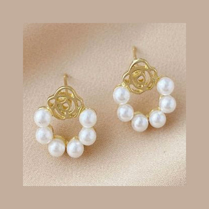 Pearl Alloy Bow Earrings – Bow Bloom Nova