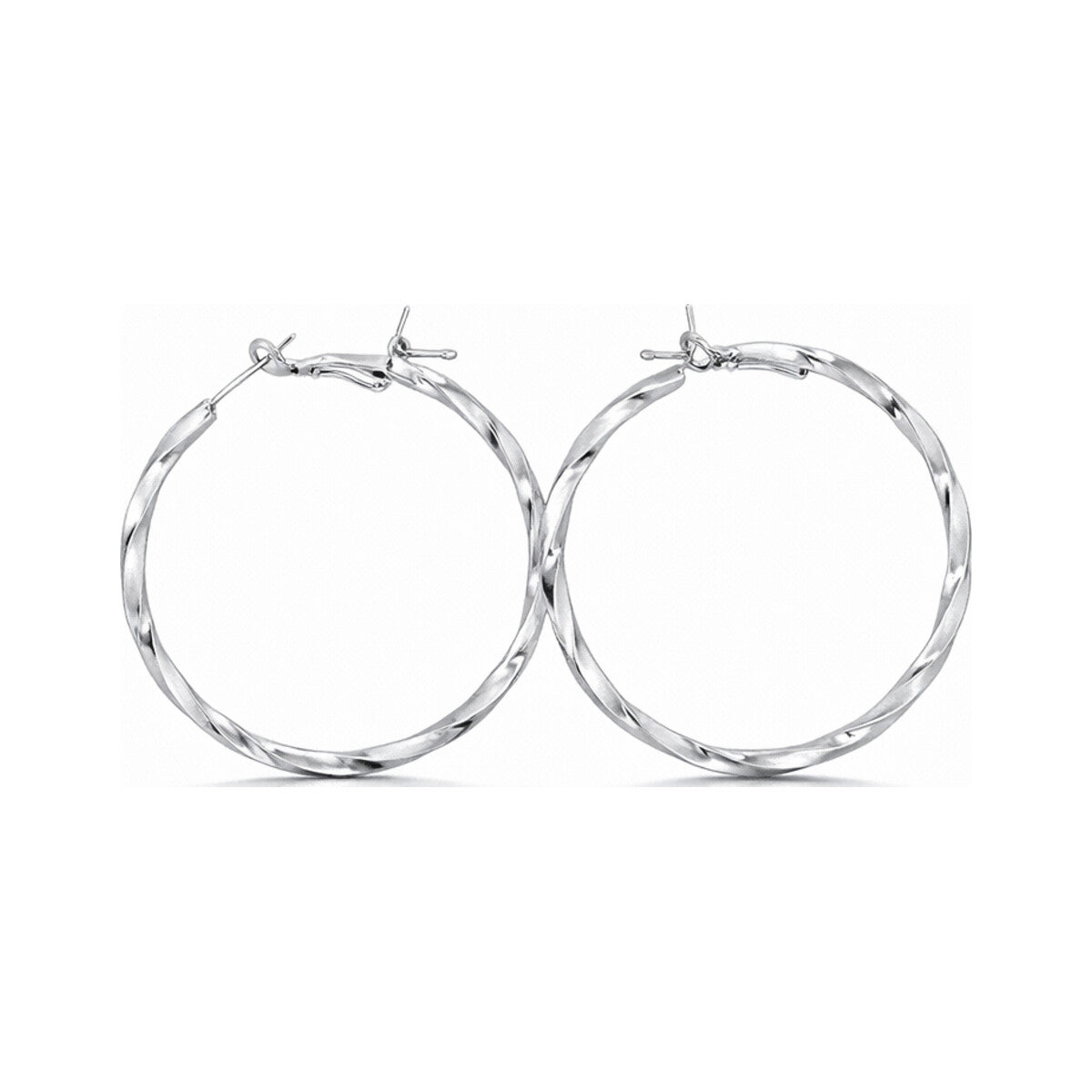 Round Twist Pearl Drops Earrings