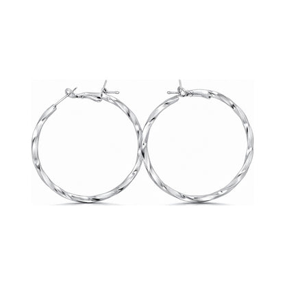 Round Twist Pearl Drops Earrings