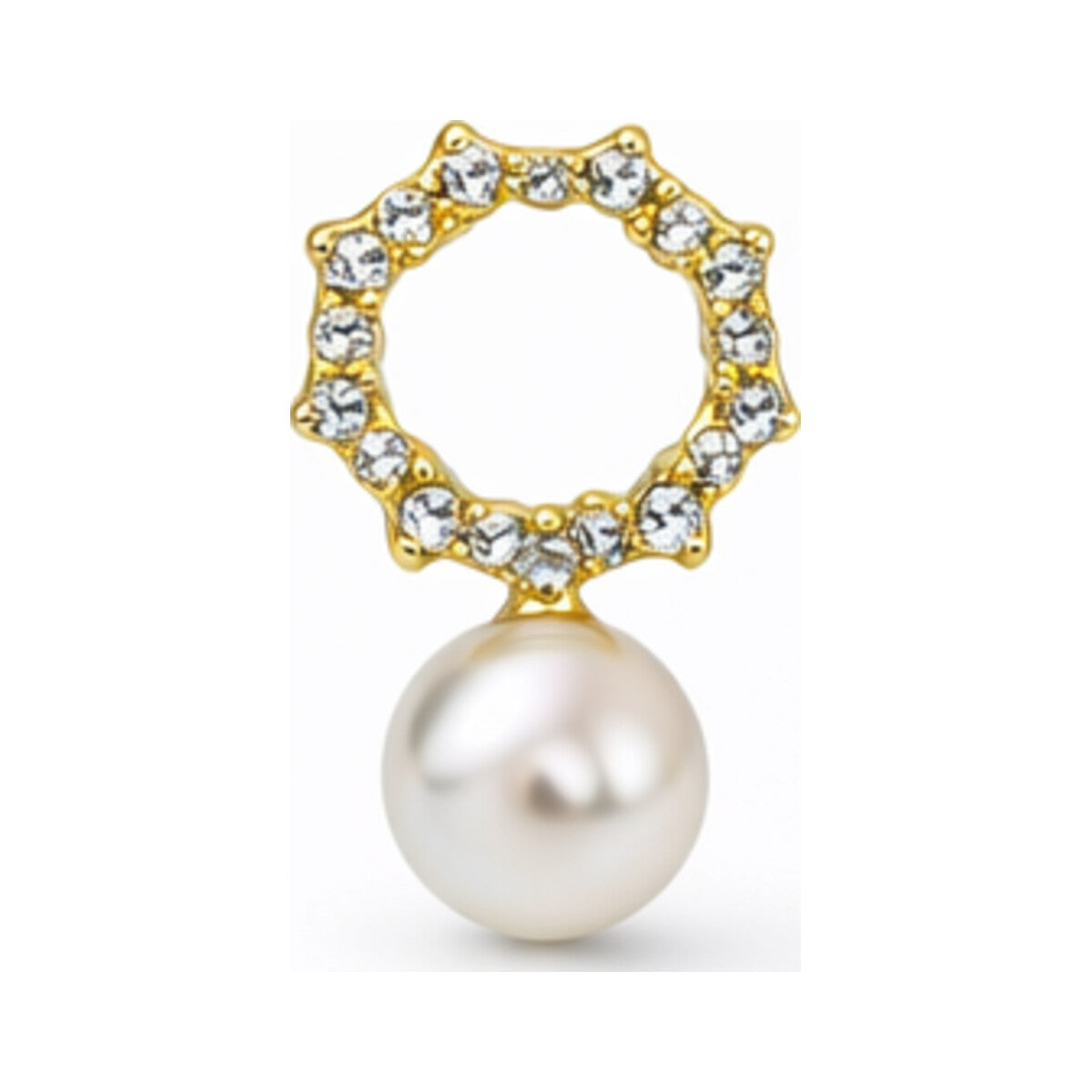 Rhinestone Pearl Bow Drops