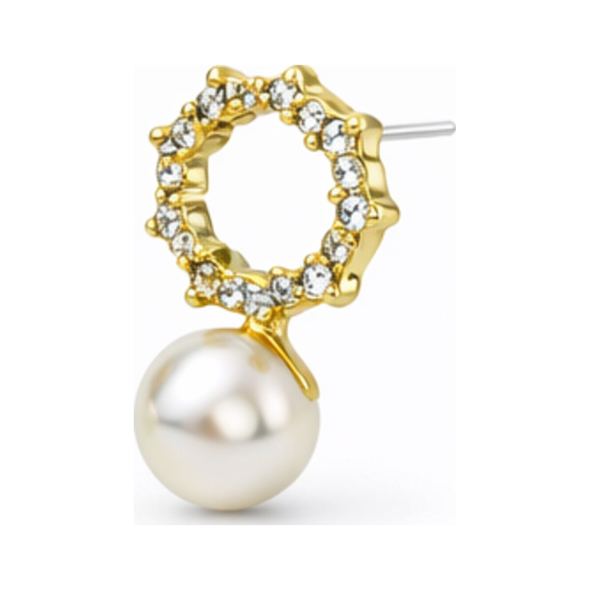 Rhinestone Pearl Bow Drops