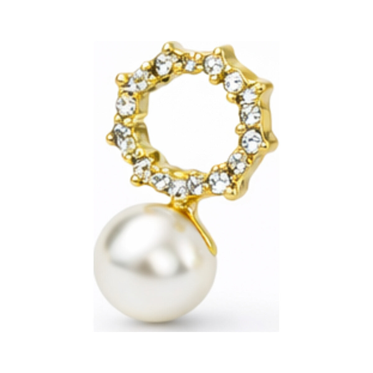 Rhinestone Pearl Bow Drops