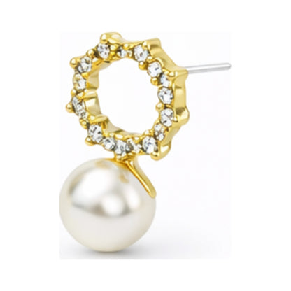 Rhinestone Pearl Bow Drops