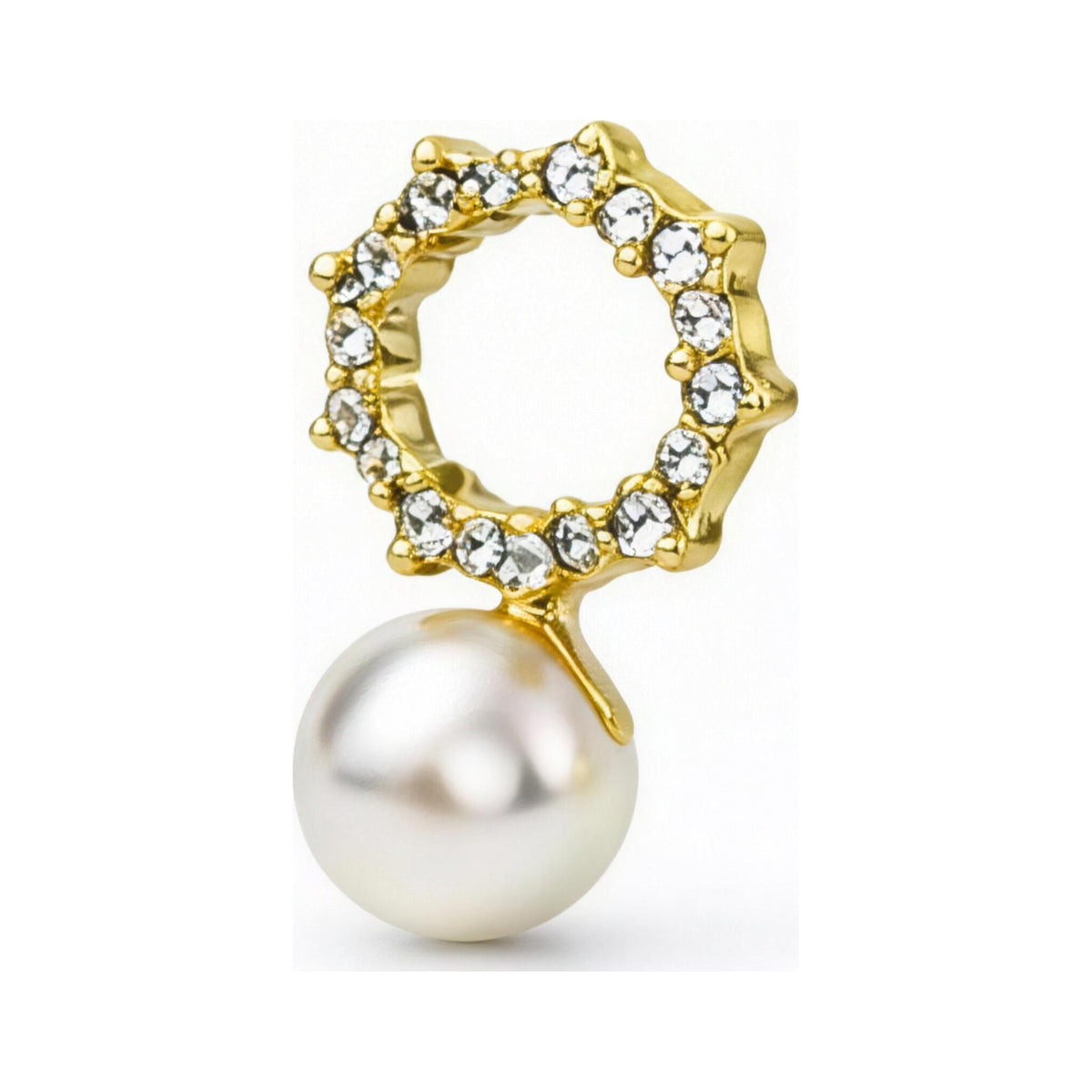 Rhinestone Pearl Bow Drops