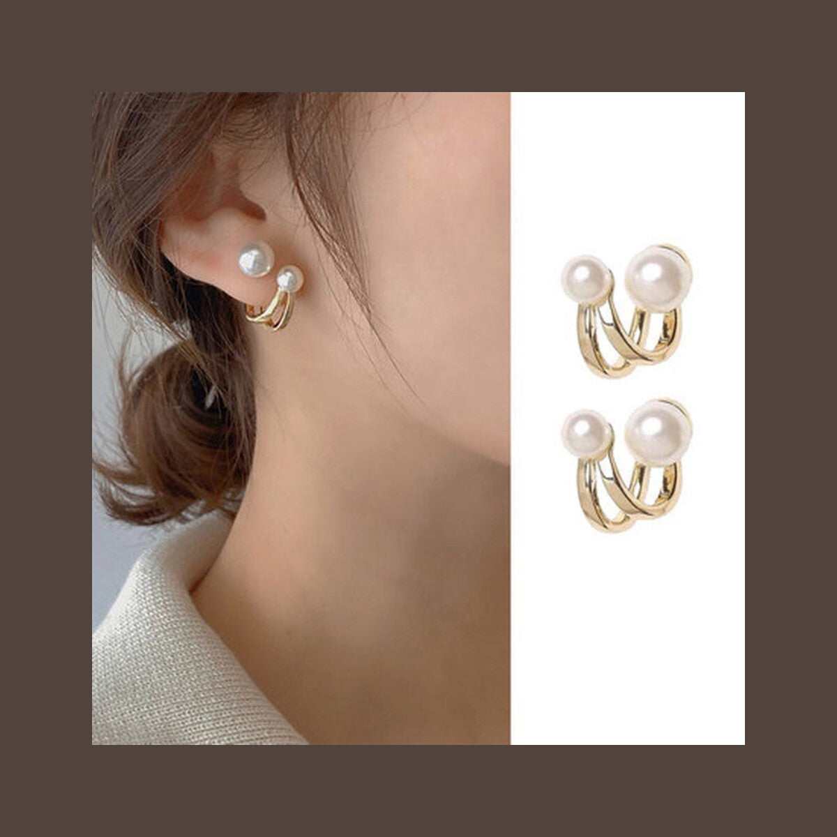 Large Small Pearl Earrings