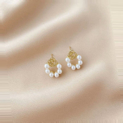 Pearl Alloy Bow Earrings – Bow Bloom Nova