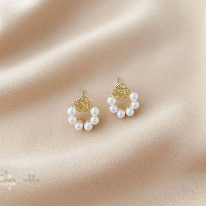 Pearl Alloy Bow Earrings – Bow Bloom Nova