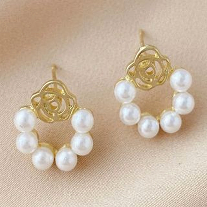 Pearl Alloy Bow Earrings – Bow Bloom Nova