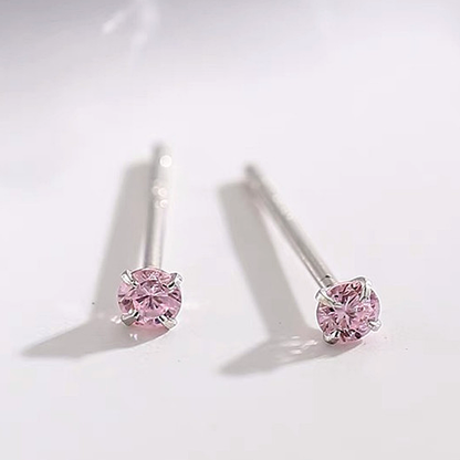 Pink Round S925 Studs Mini 2.5mm
