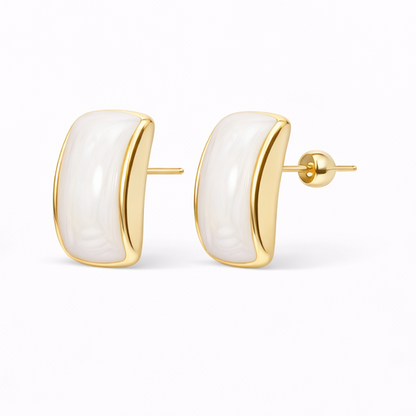 Arched Beige Bow Drops