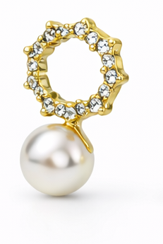 Rhinestone Pearl Bow Drops