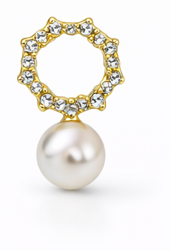 Rhinestone Pearl Bow Drops