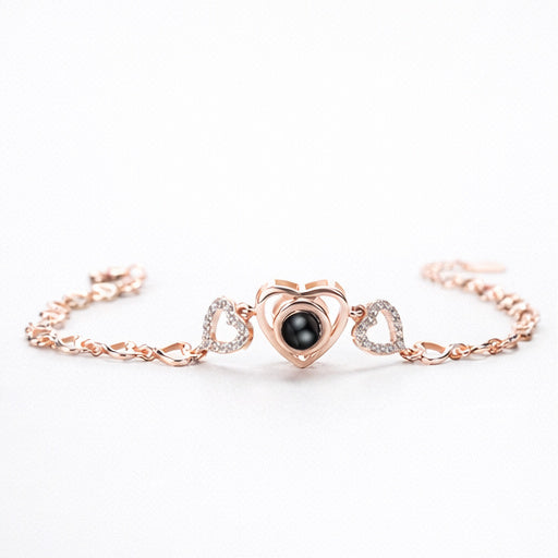 Zircon Silver Heart Hollow Bracelet – Heart Hollow