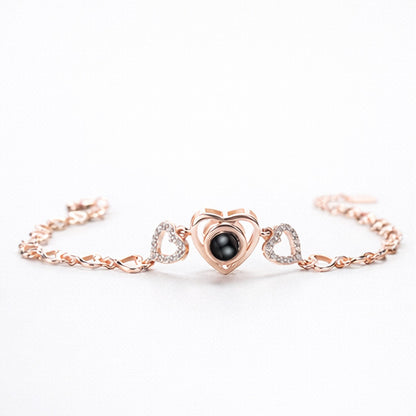 Zircon Silver Heart Hollow Bracelet – Heart Hollow