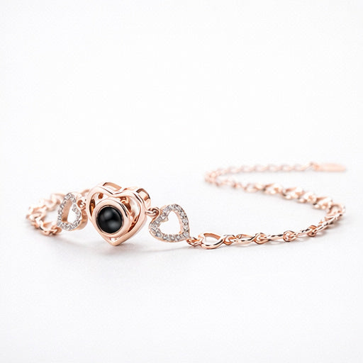 Zircon Silver Heart Hollow Bracelet – Heart Hollow