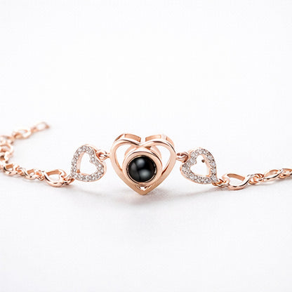 Zircon Silver Heart Hollow Bracelet – Heart Hollow