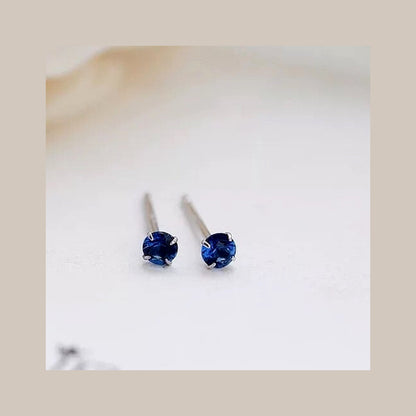 Blue Silver Studs 2.5mm S925 Earrings