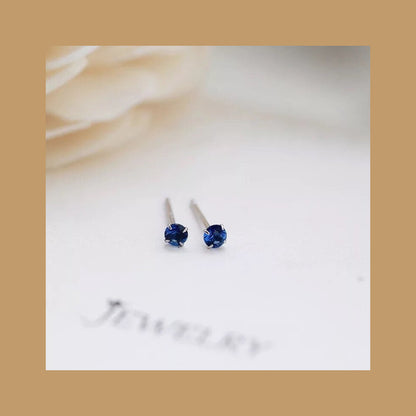 Blue Silver Studs 2.5mm S925 Earrings