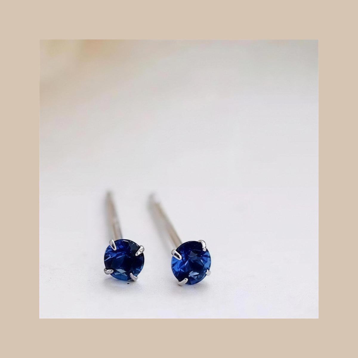 Blue Silver Studs 2.5mm S925 Earrings