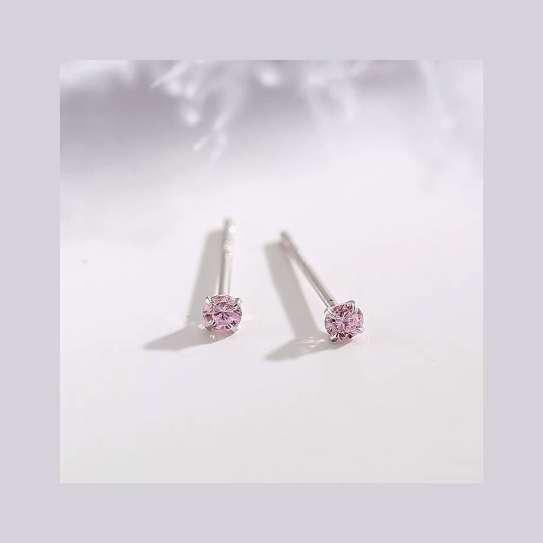 Pink Round S925 Studs Mini 2.5mm