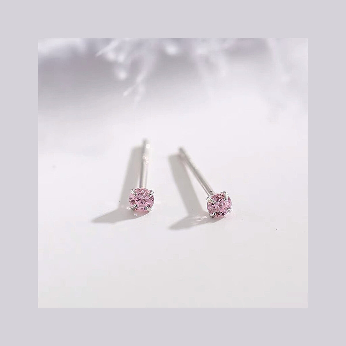 Pink Round S925 Studs Mini 2.5mm