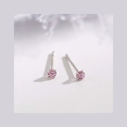 Pink Round S925 Studs Mini 2.5mm