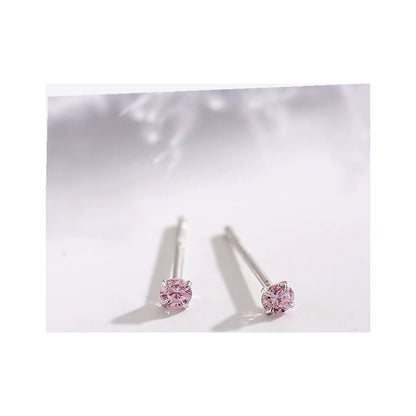 Pink Round S925 Studs Mini 2.5mm