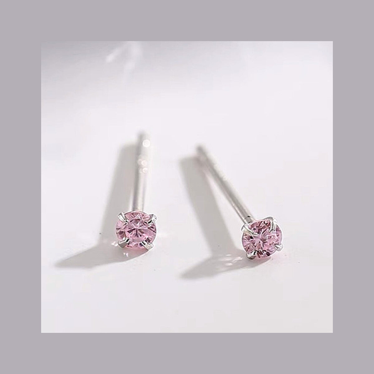 Pink Round S925 Studs Mini 2.5mm