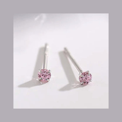 Pink Round S925 Studs Mini 2.5mm