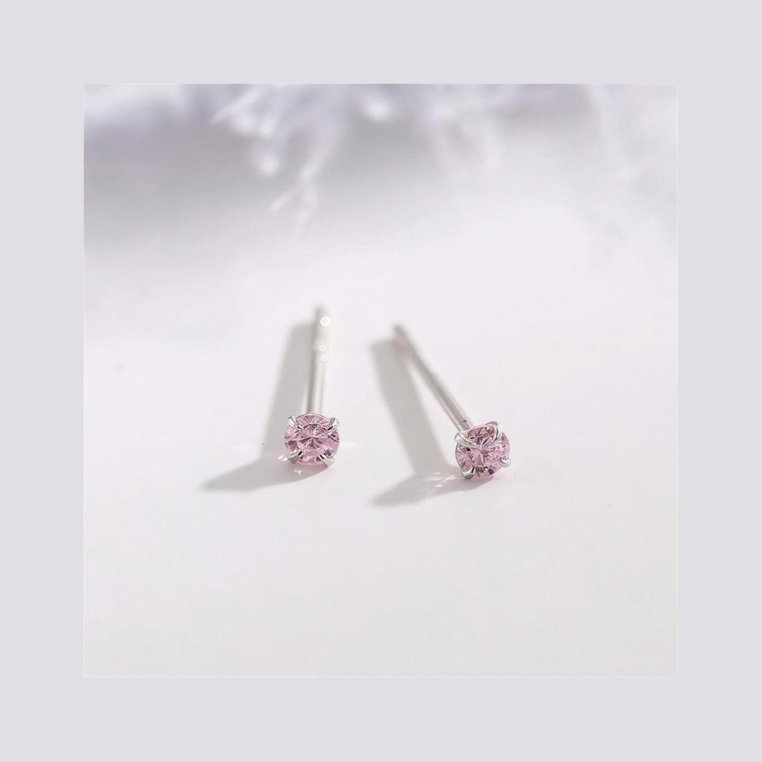 Pink Round S925 Studs Mini 2.5mm