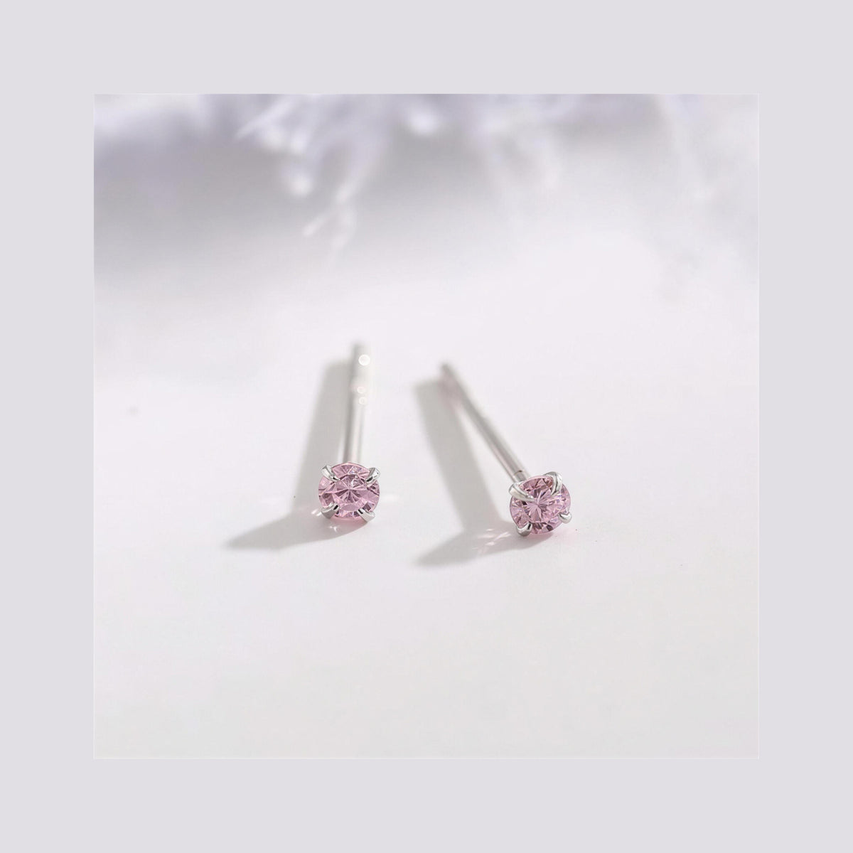Pink Round S925 Studs Mini 2.5mm