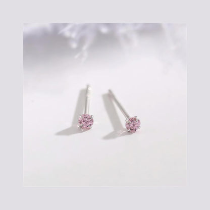 Pink Round S925 Studs Mini 2.5mm