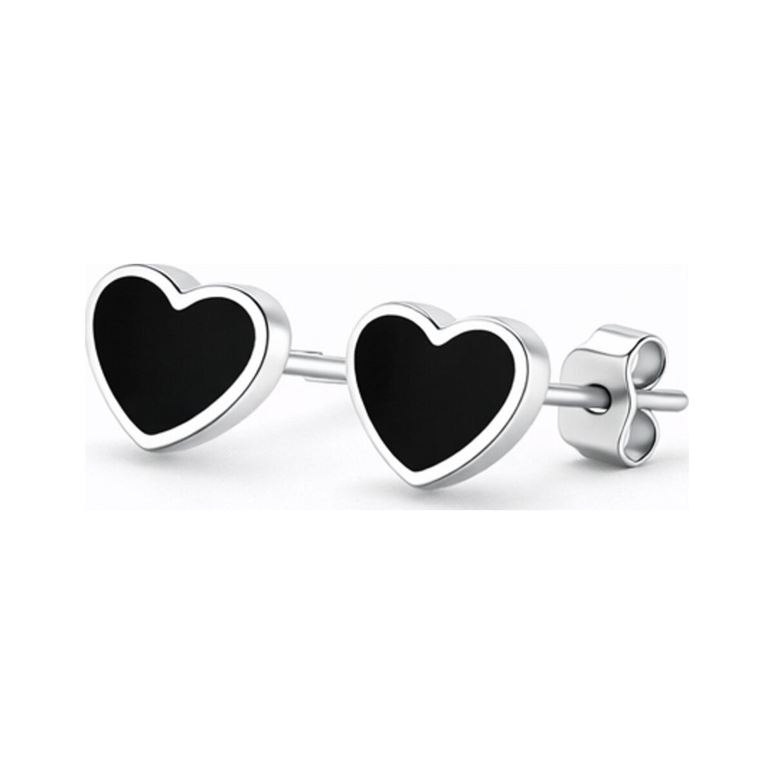S925 Sterling Silver Love Geometric Stud Earrings