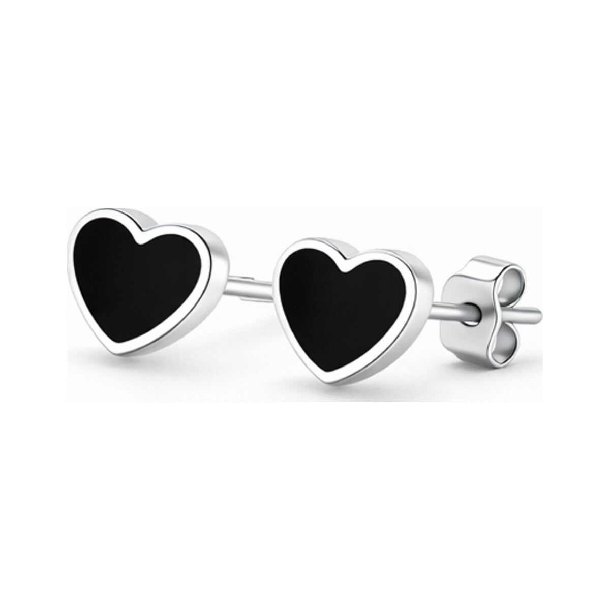S925 Sterling Silver Love Geometric Stud Earrings