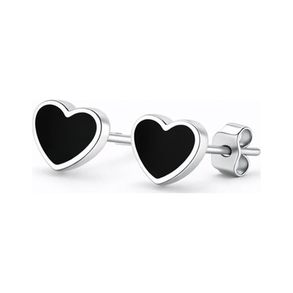 S925 Sterling Silver Love Geometric Stud Earrings
