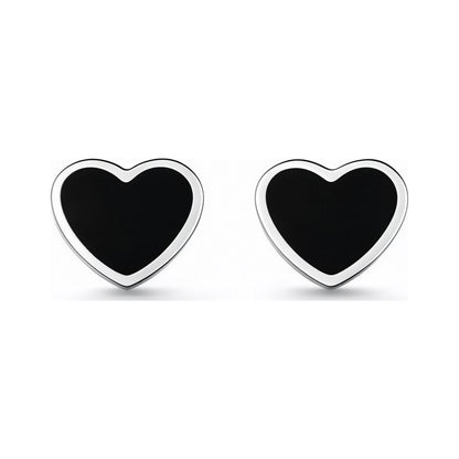 S925 Sterling Silver Love Geometric Stud Earrings