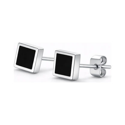S925 Sterling Silver Square Geometric Stud Earrings