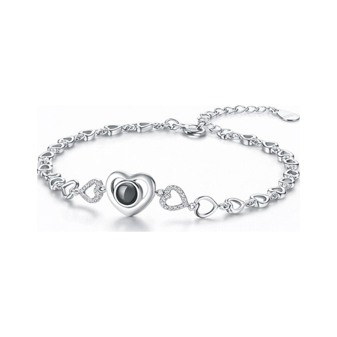 Zircon Silver Heart Hollow Bracelet – Heart Hollow