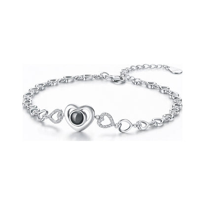 Zircon Silver Heart Hollow Bracelet – Heart Hollow