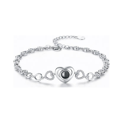 Zircon Silver Heart Hollow Bracelet – Heart Hollow