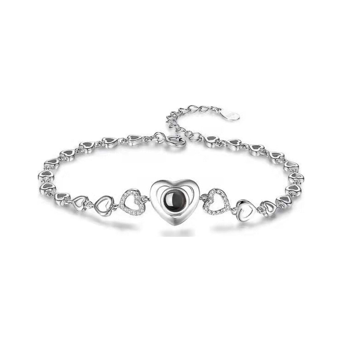 Zircon Silver Heart Hollow Bracelet – Heart Hollow