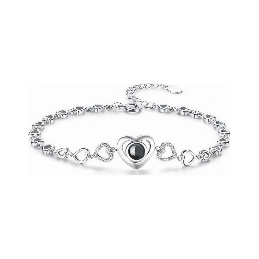 Zircon Silver Heart Hollow Bracelet – Heart Hollow