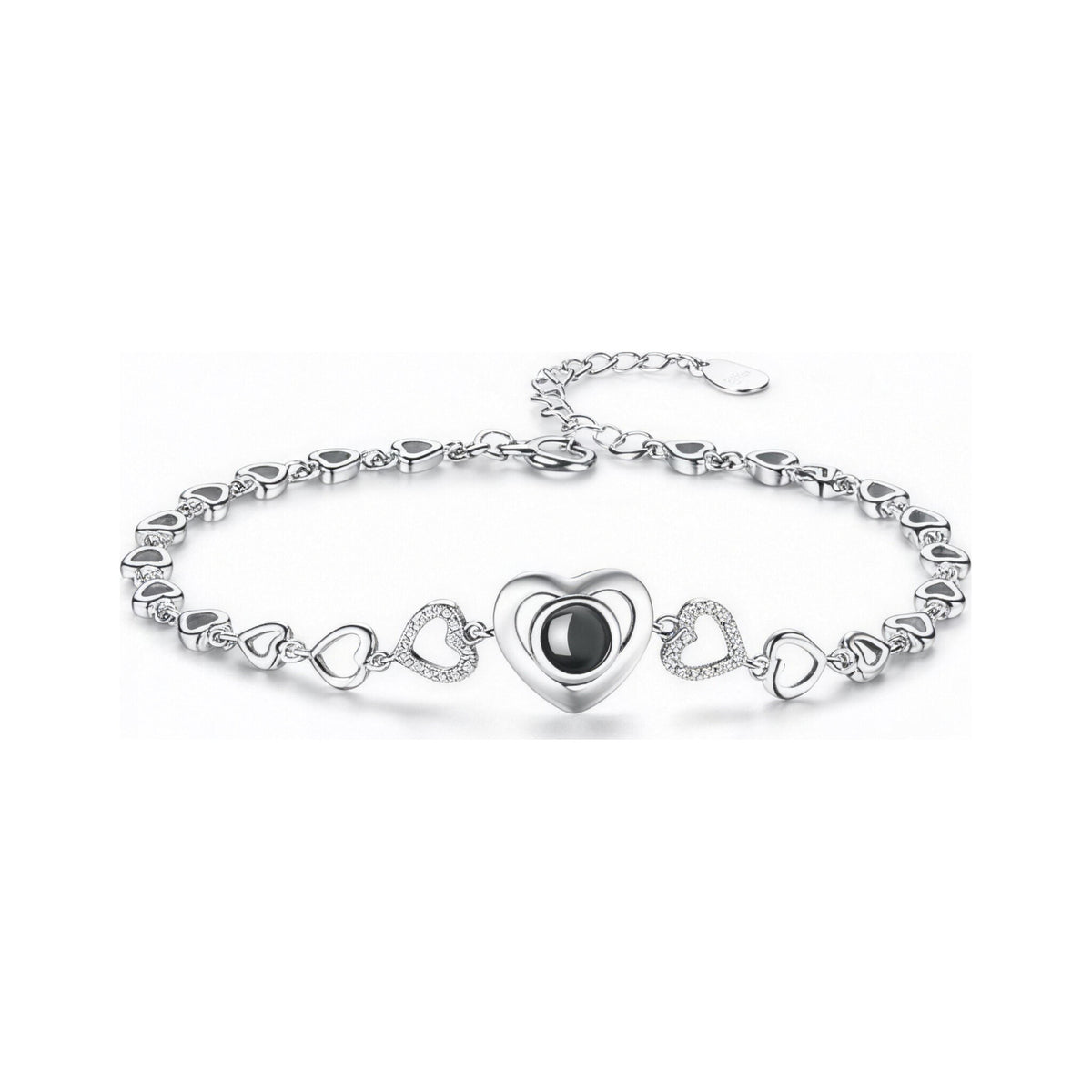 Zircon Silver Heart Hollow Bracelet – Heart Hollow