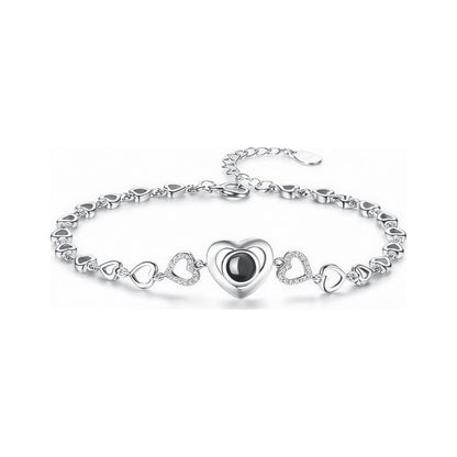 Zircon Silver Heart Hollow Bracelet – Heart Hollow