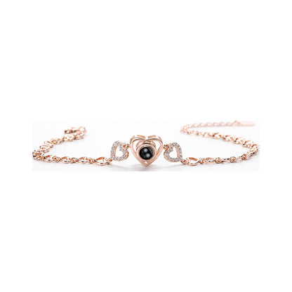 Zircon Silver Heart Hollow Bracelet – Heart Hollow
