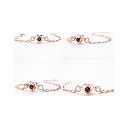 Zircon Silver Heart Hollow Bracelet – Heart Hollow
