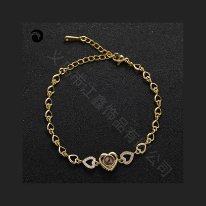 Multicolor Heart Zircon Bracelet